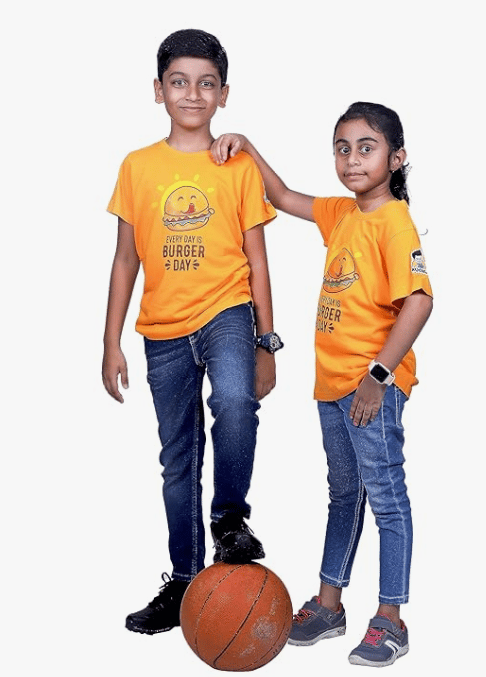 KUCHU Unisex Tshirt | Made of Super Combed Cotton-Modal Natural Fiber Better Than 100% Cotton| Soft & Breathable Fabric| Unique Digitally Printed Design |Vibrant Colour | Burger_Day