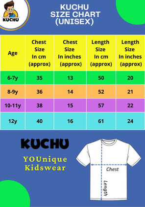 KUCHU Unisex Tshirt (6 Years- 7 Years) | Made of Super Combed Cotton-Modal Natural Fiber Better Than 100% Cotton| Soft & Breathable Fabric| Unique Digitally Printed Design |Vibrant Colour| Buddha