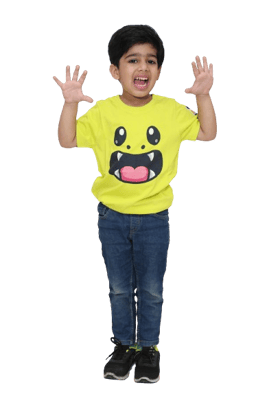KUCHU Unisex Tshirt | Made of Super Combed Cotton-Modal Natural Fiber Better Than 100% Cotton| Soft & Breathable Fabric| Unique Digitally Printed Design |Vibrant Colour | Monster