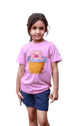 KUCHU Unisex Tshirt (6 Years- 7 Years) | Made of Super Combed Cotton-Modal Natural Fiber Better Than 100% Cotton| Soft & Breathable Fabric| Unique Digitally Printed Design |Vibrant Colour| Naughty Pig in a Tub KUCHU Unisex Tshirt (6 Years- 7 Years) | Made of Super Combed Cotton-Modal Natural Fiber Better Than 100% Cotton| Soft & Breathable Fabric| Unique Digitally Printed Design |Vibrant Colour| Naughty Pig in a Tub