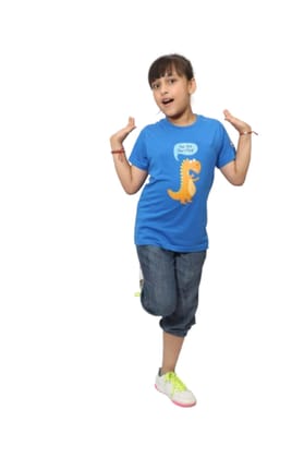 KUCHU Unisex T-Shirt | Dino Mite Print | 6–7 Years | Cotton Fabric | Breathable | Casual Wear | Graphic Tee | Everyday Wear Blue KUCHU Unisex T-Shirt | Dino Mite Print | 6–7 Years | Cotton Fabric | Breathable | Casual Wear | Graphic Tee | Everyday Wear Blue