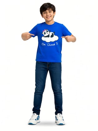 KUCHU Unisex T-Shirt | Cloud 9 Print | 6–7 Years | Cotton Fabric | Breathable | Casual Wear | Graphic Tee | Everyday Wear