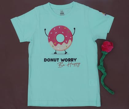 KUCHU Unisex Tshirt | Made of Super Combed Cotton-Modal Natural Fiber Better Than 100% Cotton| Soft & Breathable Fabric| Unique Digitally Printed Design |Vibrant Colour | Donut_Worry
