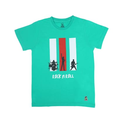 KUCHU Kids’ Unisex T-Shirt“Rock n Roll” Digital Print | Soft Cotton-Modal Blend | Breathable, Comfortable & Durable Casual Wear for Boys & Girls
