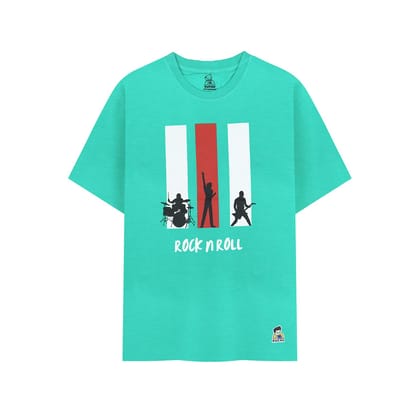 KUCHU Kids’ Unisex T-Shirt“Rock n Roll” Digital Print | Soft Cotton-Modal Blend | Breathable, Comfortable & Durable Casual Wear for Boys & Girls
